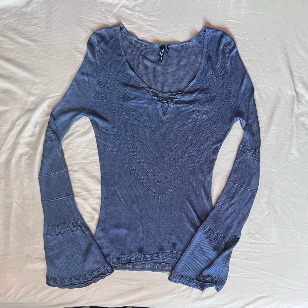 Marciano Mirabel Blouse 100% Viscose Rayon size S Navy Blue
